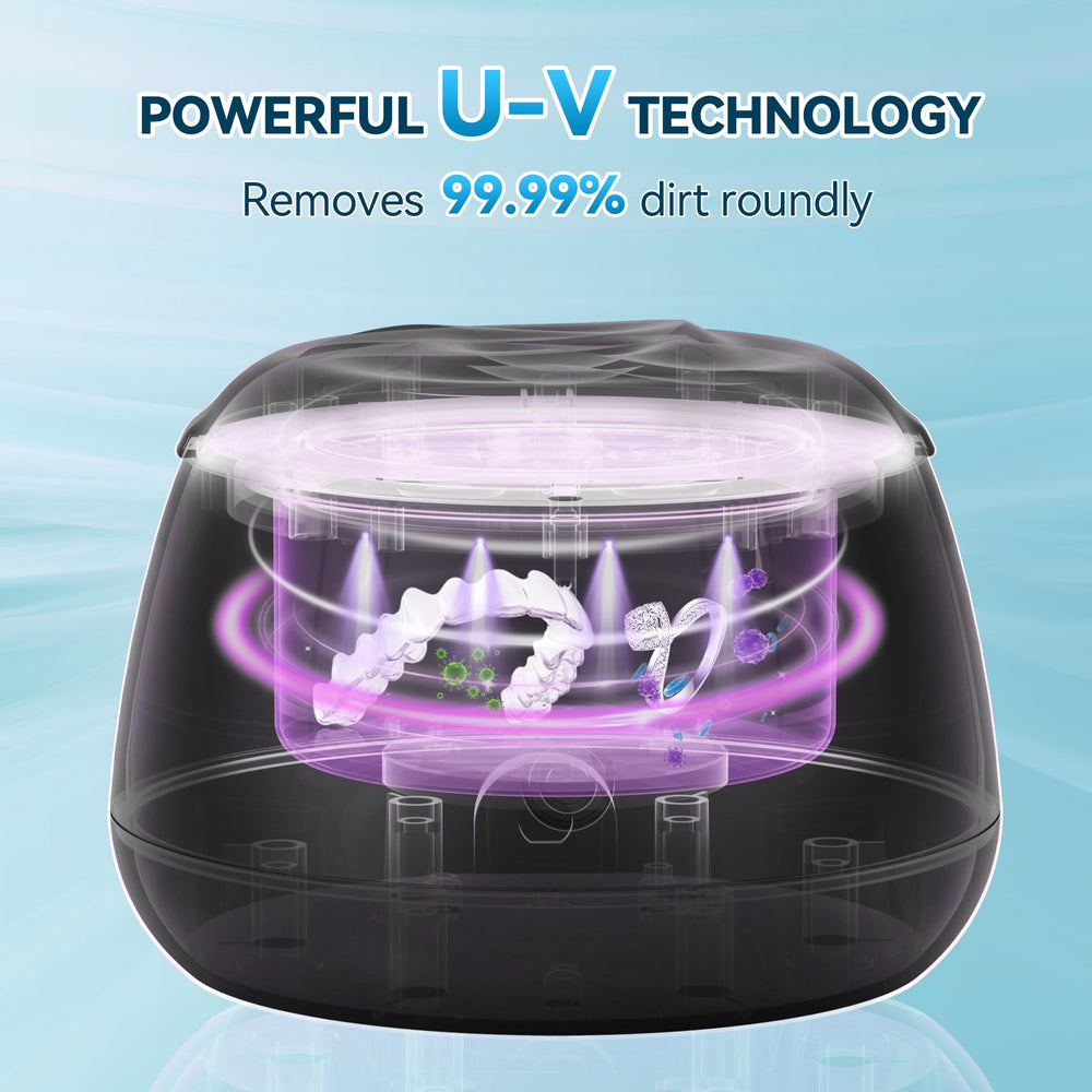 UV cleaning indicator showing UV technology for deodorizing dental appliances