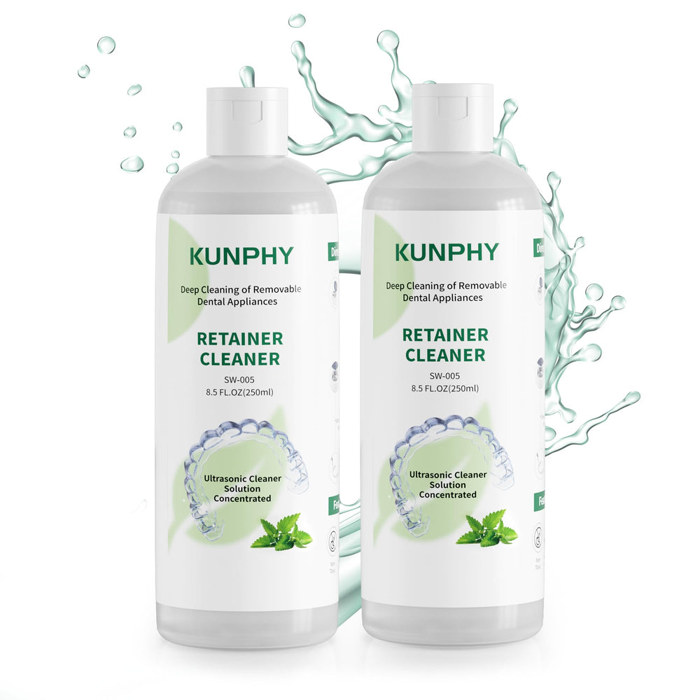 KUNPHY Ultrasonic Retainer Cleaner Concentrate bottle with mint label