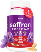Kwala Nutrition saffron supplement bottle – 90 capsules (3 month supply)