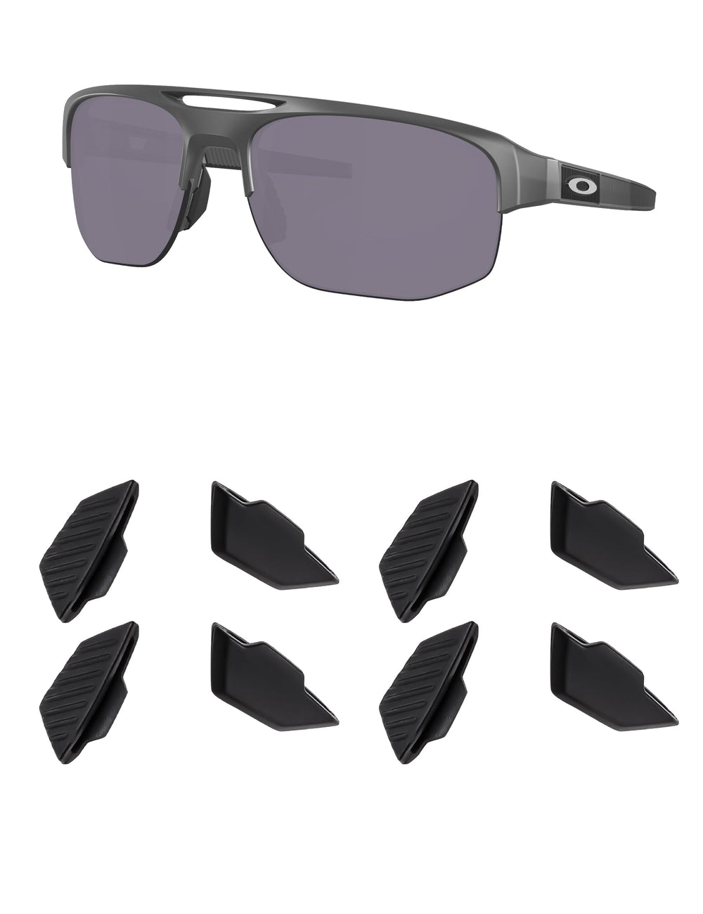 Kygear black silicone nose pads on Oakley Mercenary OO9424 sunglasses