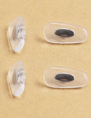 Easy slip-on installation of silicone nose piece on eyewear nose bridge
