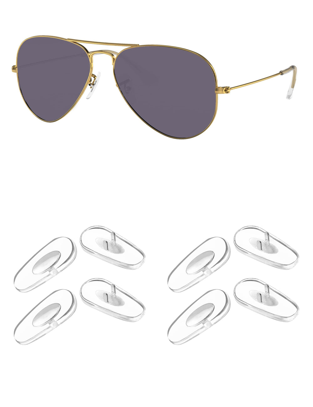 Kygear clear silicone replacement nose piece for Ray-Ban Aviator sunglasses