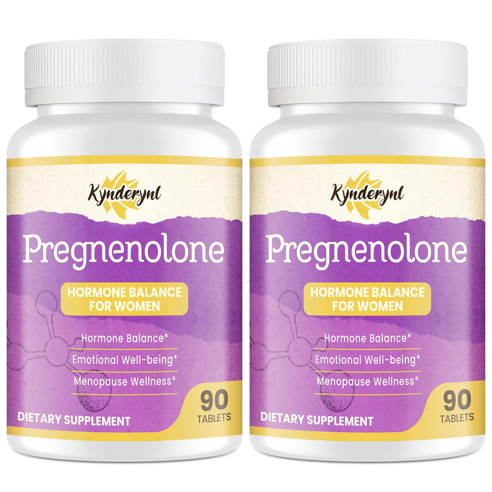 Kynderynl Pregnenolone bottle with dual-dosing tablets (50 mg/100 mg)
