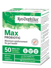 Label highlighting 50 billion CFU across 12 beneficial bacteria