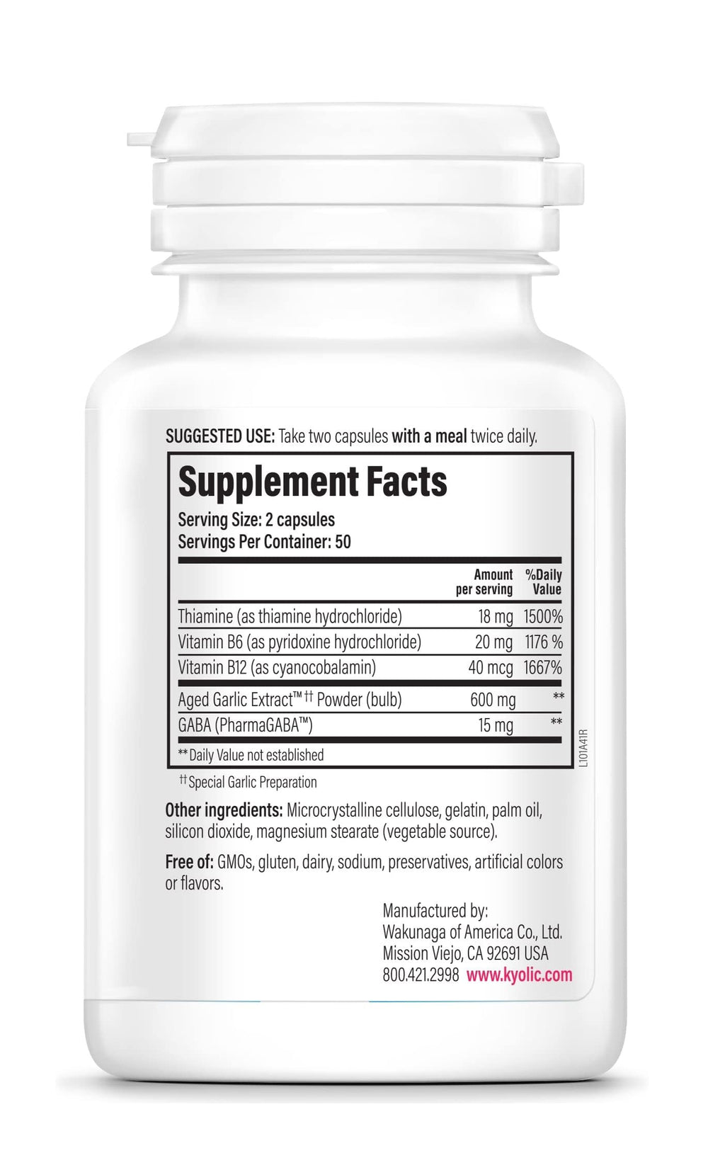 GABA and B vitamins included in Formula 101