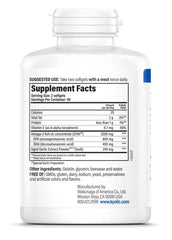 Close-up of Kyolic Aged Garlic Extract Formula 150 capsules highlights easy-to-take softgels.