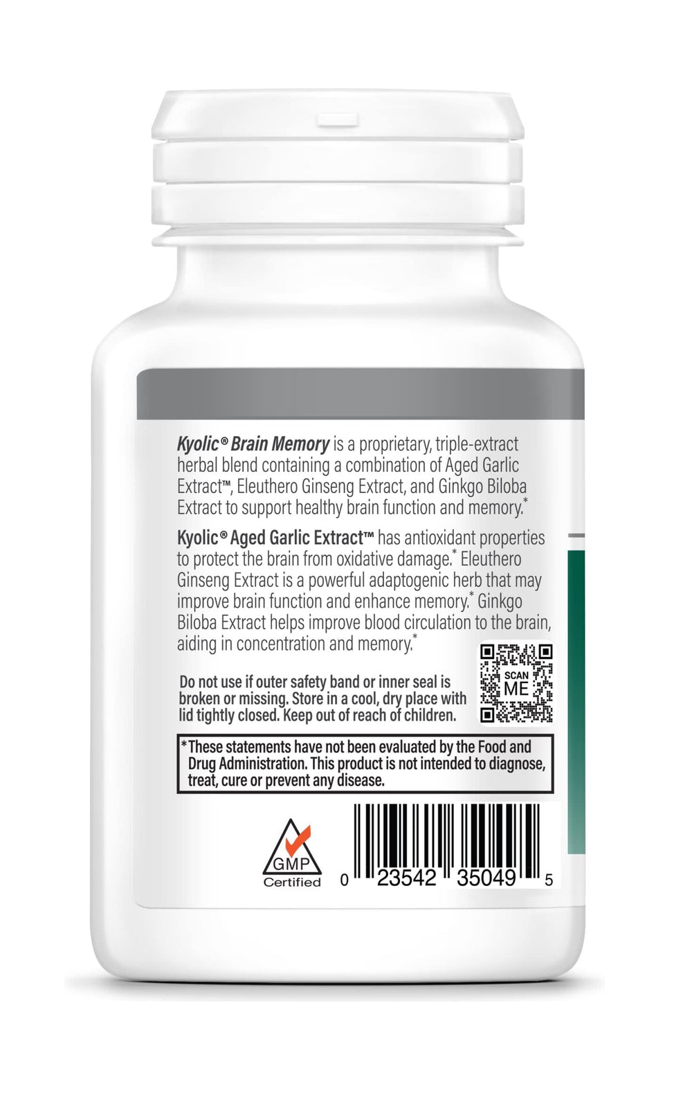 Odorless Kyolic Aged Garlic Extract capsules