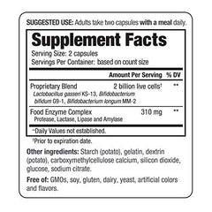 Kyolic Kyo-Dophilus Enzymes Probiotic bottle label close-up