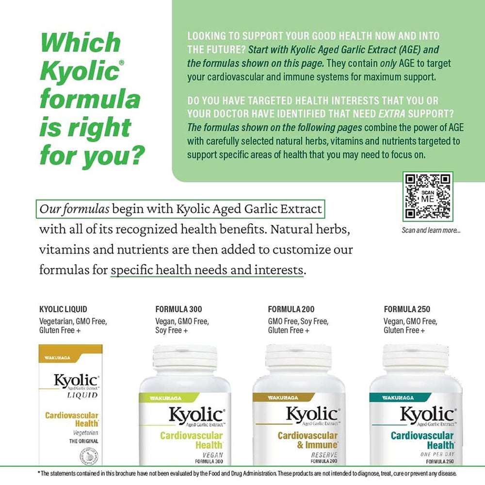 Non-GMO, dairy-free Kyolic Formula 300 label