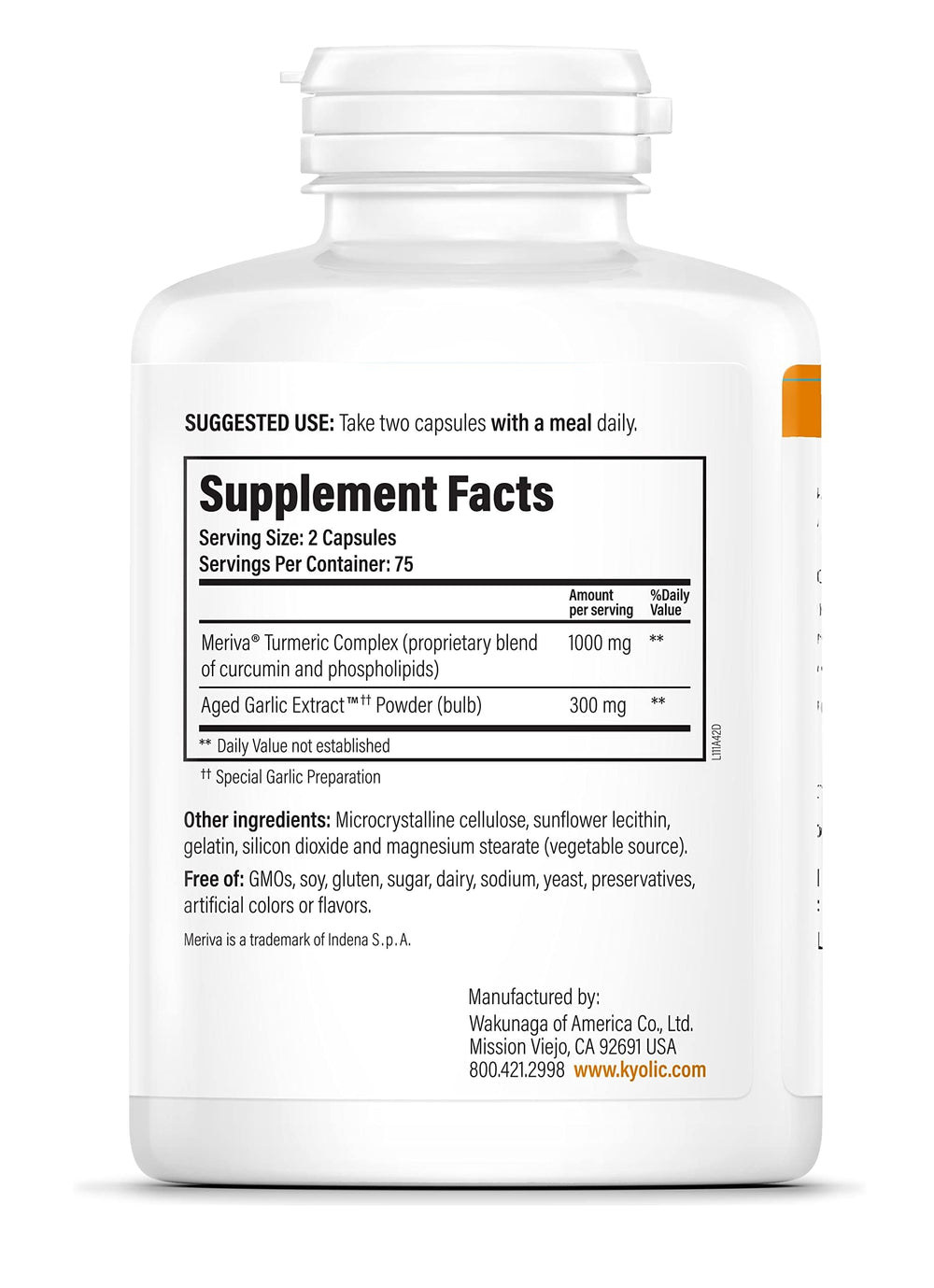 Odorless Kyolic Aged Garlic Extract from organically grown garlic