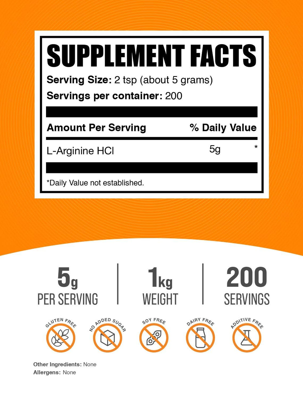 Close-up of L-Arginine HCl powder for nitric oxide support