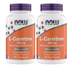 NOW Supplements L-Carnitine 250 mg bottle label