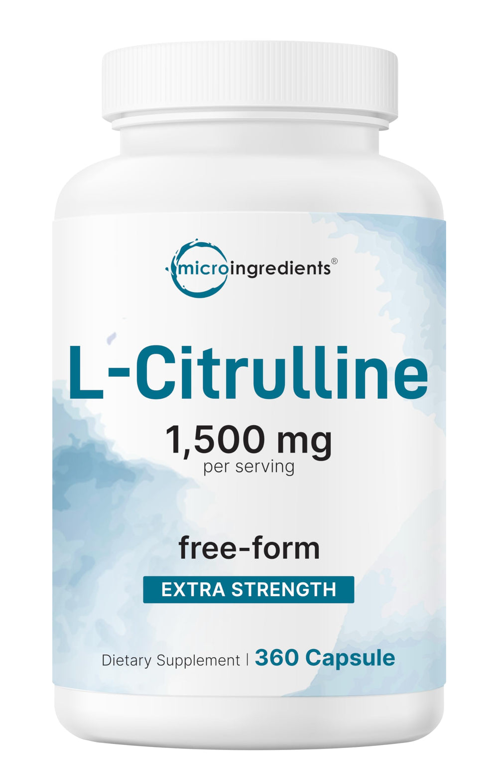 Bottle of L Citrulline 1,500mg 360 capsules - front view