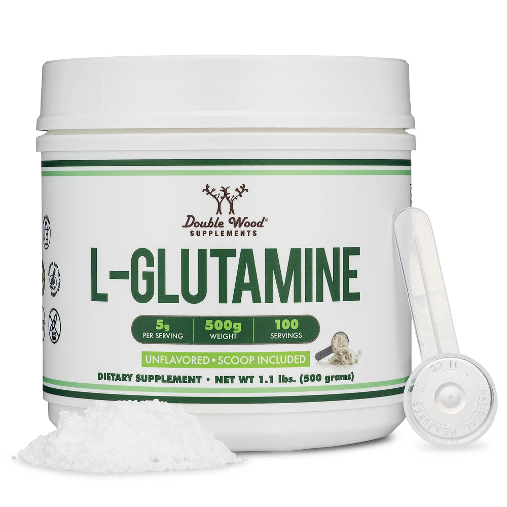 1.1lb (500g) L-Glutamine powder unflavored bottle label