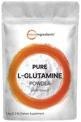 L-Glutamine powder 1kg unflavored bottle close-up