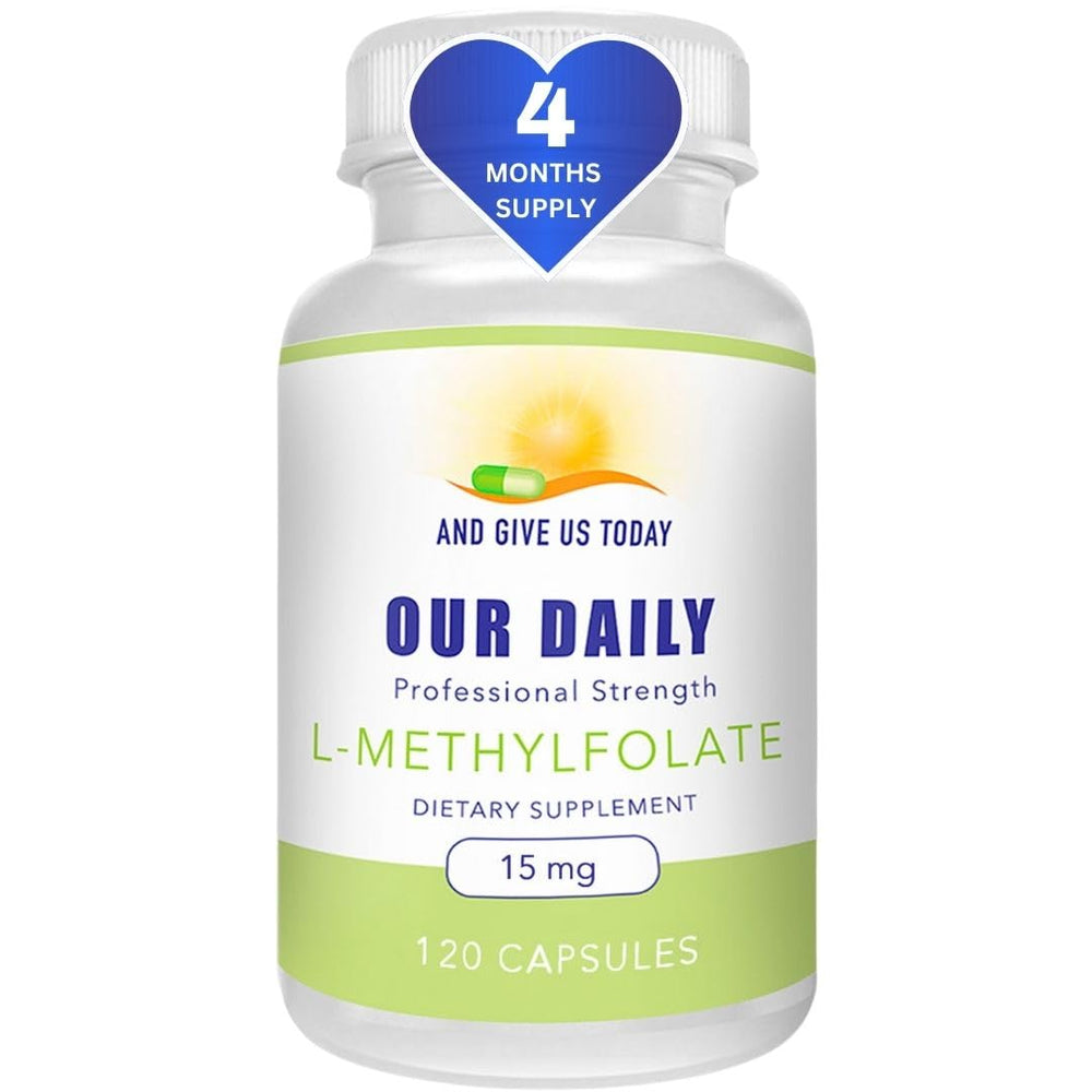 Bottle of Daily Vite L-Methylfolate 15 mg – 4 months supply
