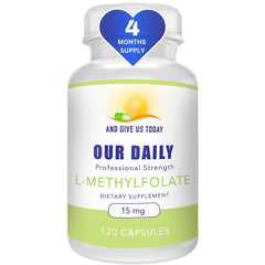 Bottle of Daily Vite L-Methylfolate 15 mg – 4 months supply