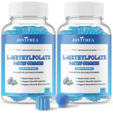 Front view of the two-bottle package of L-Methylfolate 15mg gummies with Methyl B12