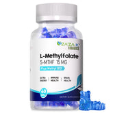 Bottle label of L-Methylfolate 15mg & Methyl B12 1000mcg gummies