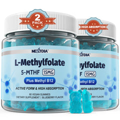 Front packaging of L-MethylFolate 15mg & Methyl B12 Gummies