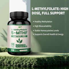 Supplement facts panel of L-Methylfolate 15mg