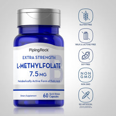 Non-GMO and gluten-free badge on supplement bottle