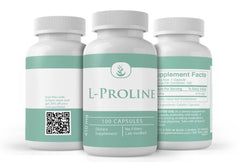L-Proline product label indicating no additives or fillers