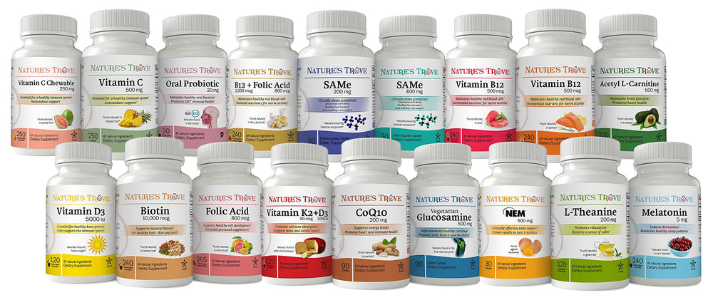 L-Theanine 200mg Nature's Trove packaging and capsules