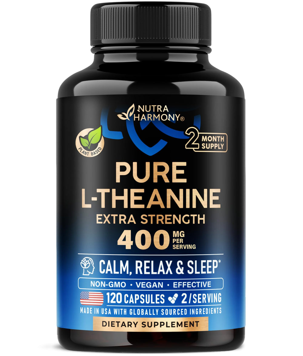 L Theanine 400 mg bottle – front view