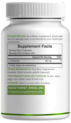 Dosage chart for L-Theanine 400mg capsules