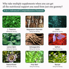 Ingredients label featuring L-Theanine and botanicals