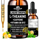 Front view of L-Theanine Caffeine Liquid Drops bottle