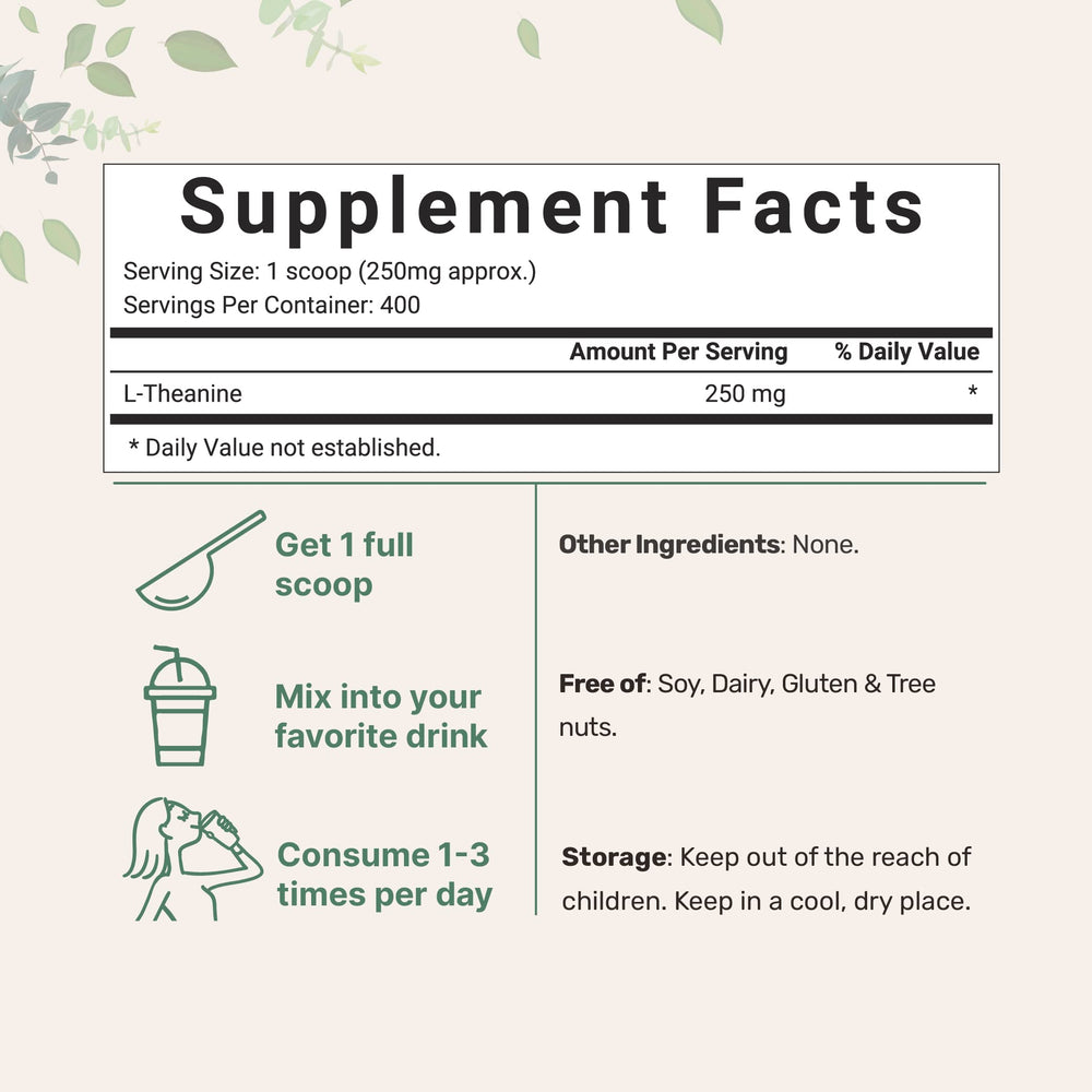 Scoop included with L-Theanine powder for measurement