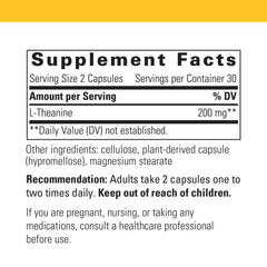L-Theanine stress relief and relaxation supplement capsules