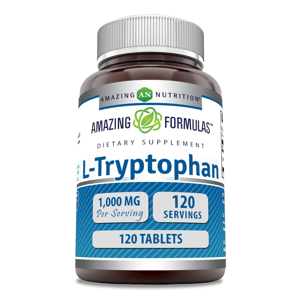Bottle of Amazing Formulas L-Tryptophan 1000mg Tablets - 120 count