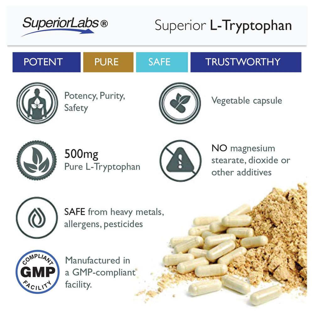 L-Tryptophan vegan capsules for stress support