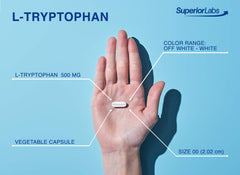 L-Tryptophan 500 mg vegan capsules promoting sleep and mood