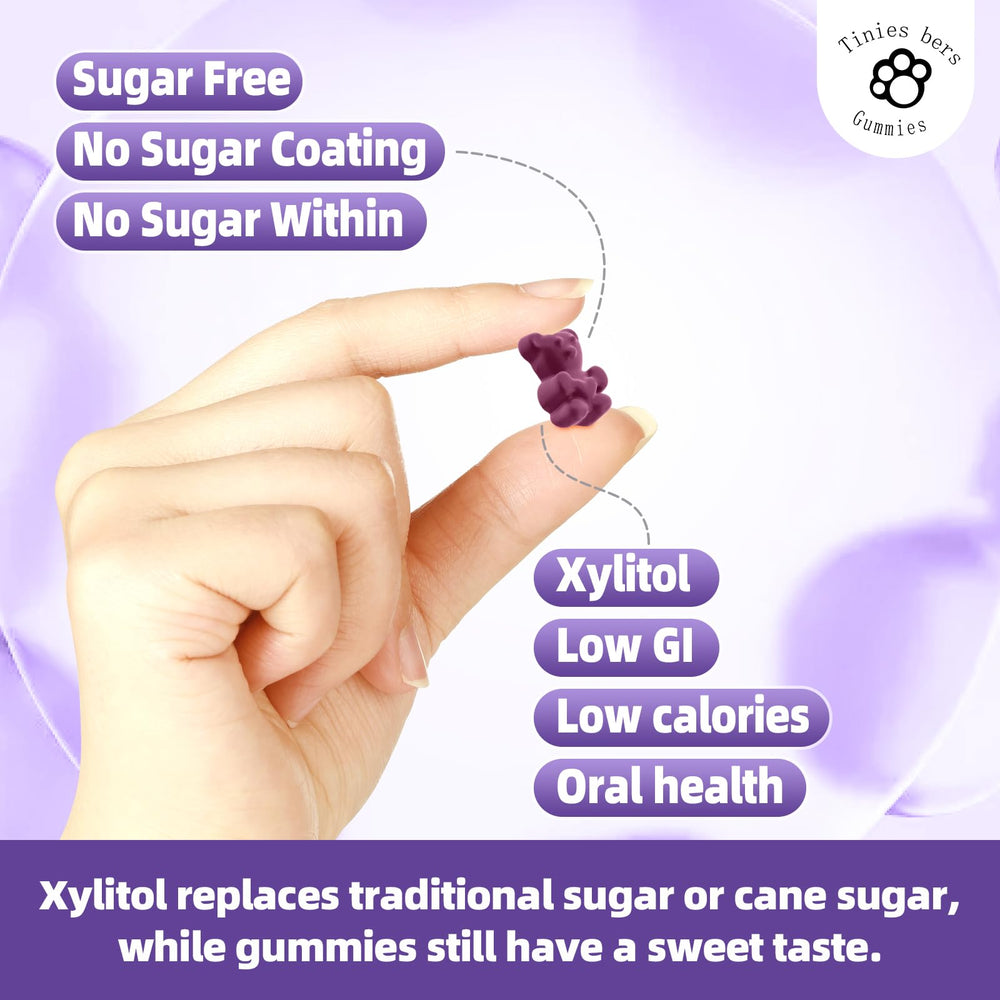 Gummies displaying 500mg L-Tryptophan and 200mg 5-HTP per serving