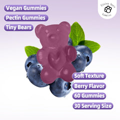 Packaging and branding for Tinies bers L-Tryptophan Gummies berry flavor