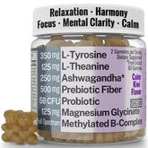 Two gummies pack featuring L-Tyrosine, L-Theanine, methylated B complex, magnesium glycinate and prebiotic fiber.