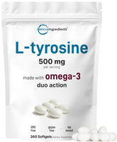 Bottle of L-Tyrosine + Omega-3 softgels, 360-count