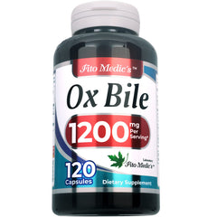 Ox Bile supplement bottle showing 1200 mg per serving