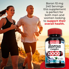 Boron supplement capsules on white background