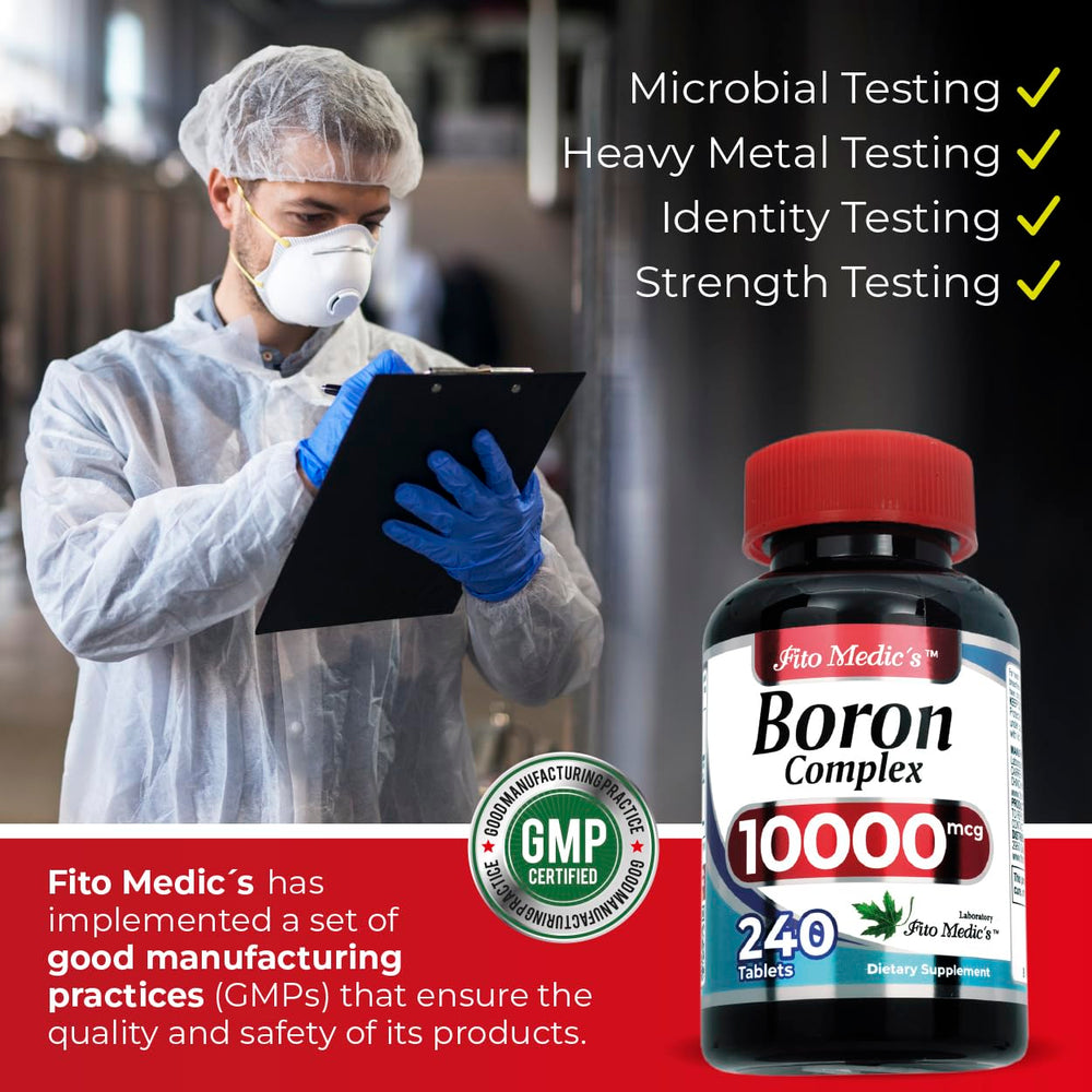 Boron supplement bottle on a clean surface