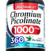 Lab setting showing Chromium Picolinate 1000 mcg 360-tablet bottle