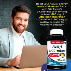 Close-up of L-Carnitine capsules in bottle