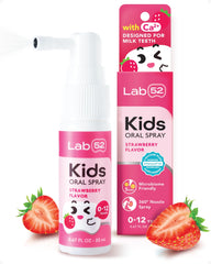 LAB52 Kids Oral Spray bottle with Xylitol Strawberry flavor label