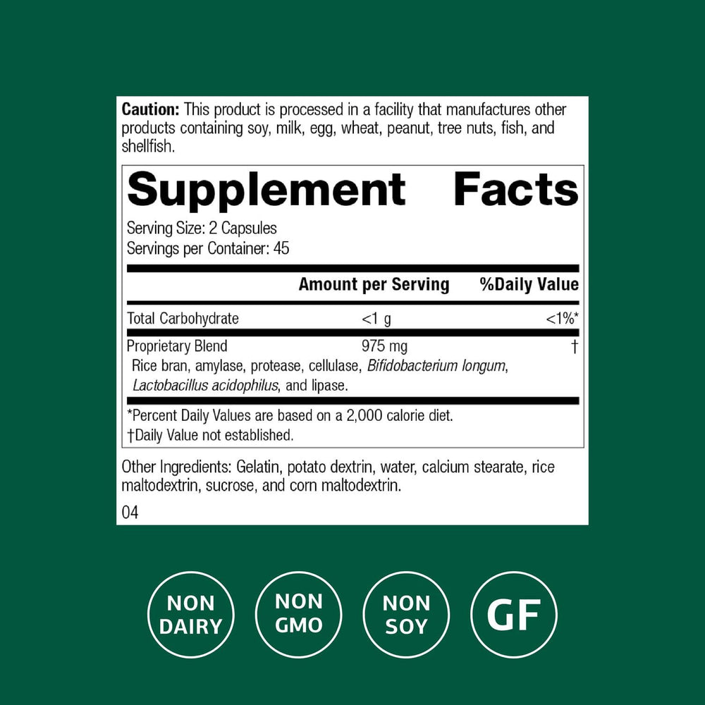 Lact-ENZ packaging close-up showing label