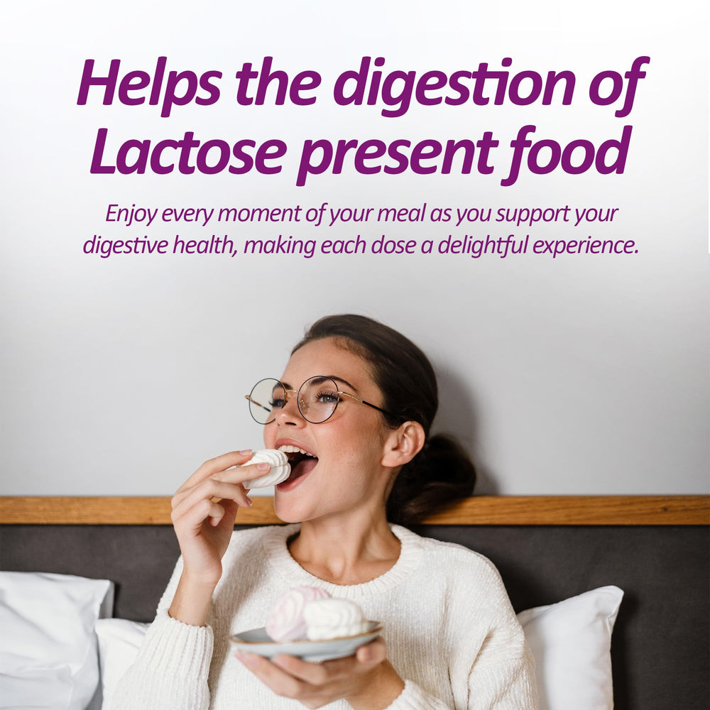 Vanilla flavored lactase enzyme tablets packaging