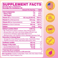 Close-up of bottle label showing lactation gummies